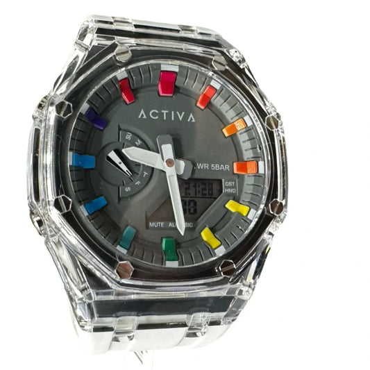 Activa x Invicta Digital Chronograph Watch 53mm White Strap BNIB Sport