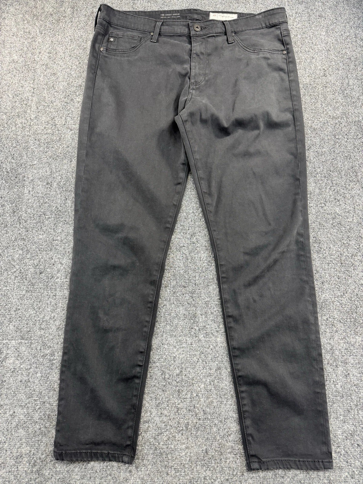 AG Adriano Goldschmied The Abbey Ankle Jeans, Black, 32R - Pre-Owned