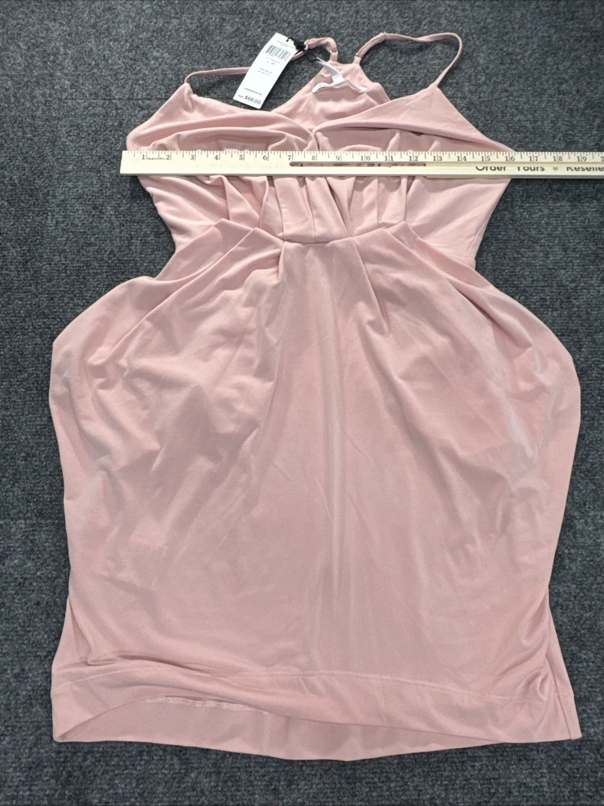 BCBGeneration Pink Rose Draped Mini Dress XS NWT Spaghetti Strap Cocktail