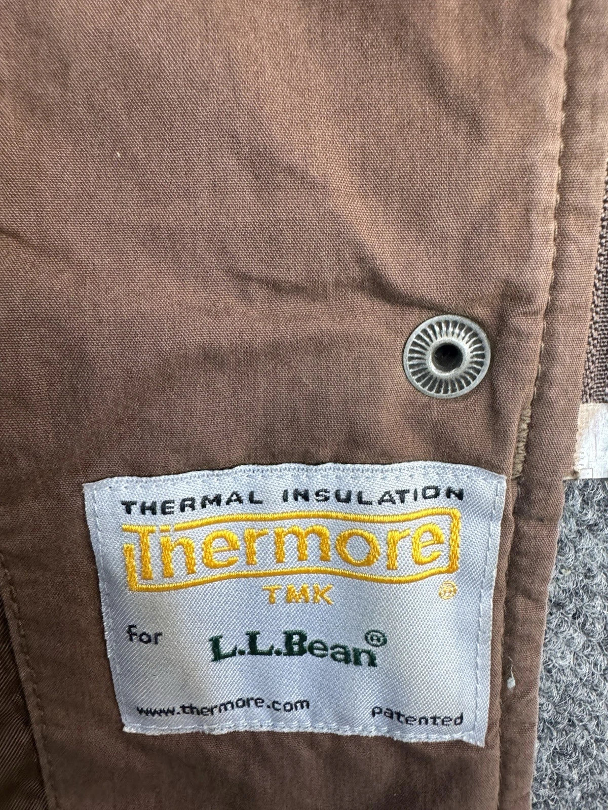 L.L.Bean Women's Quilted Barn Jacket Brown Corduroy Collar Snap Front Size S