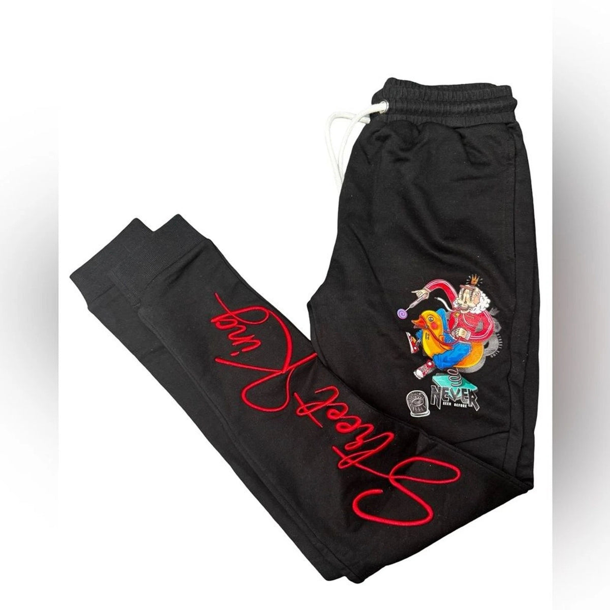 Fifth Loop Joggers, Black/Red Embroidery, Medium - Pre-Owned (Excellent)