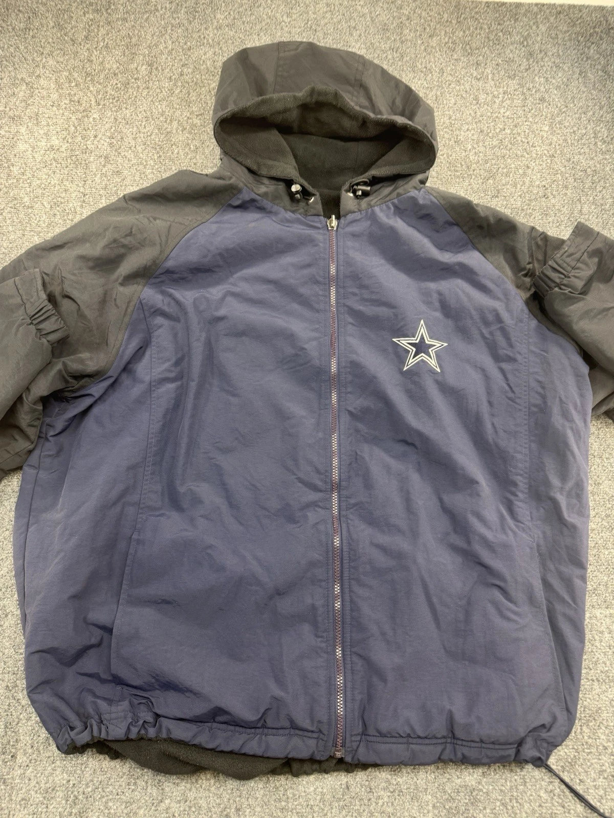 Reebok Dallas Cowboys Reversible Jacket Hooded Blue NFL Football Mens L