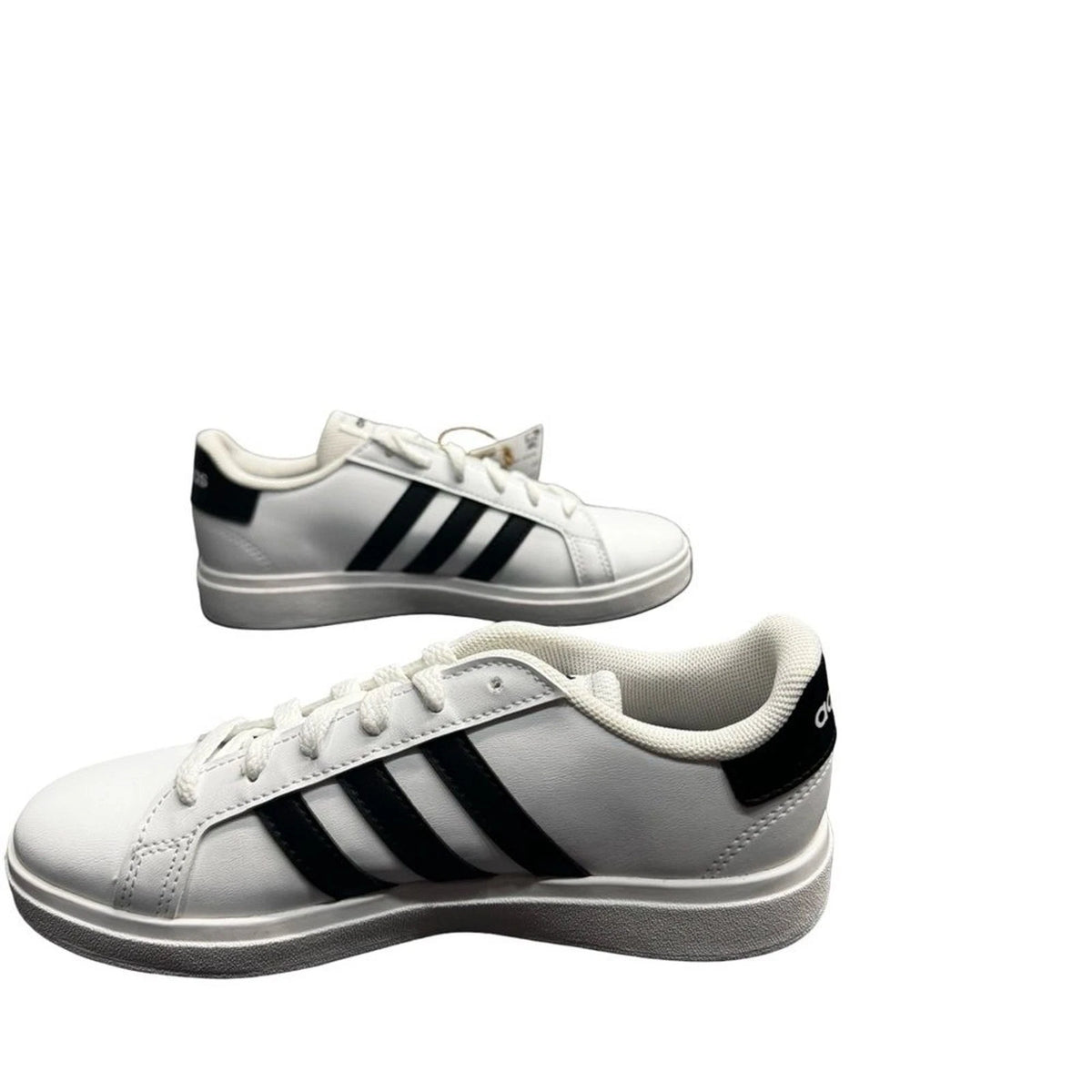adidas Grand Court 2.0 K Kids 2 White Black GW6511 New with Box