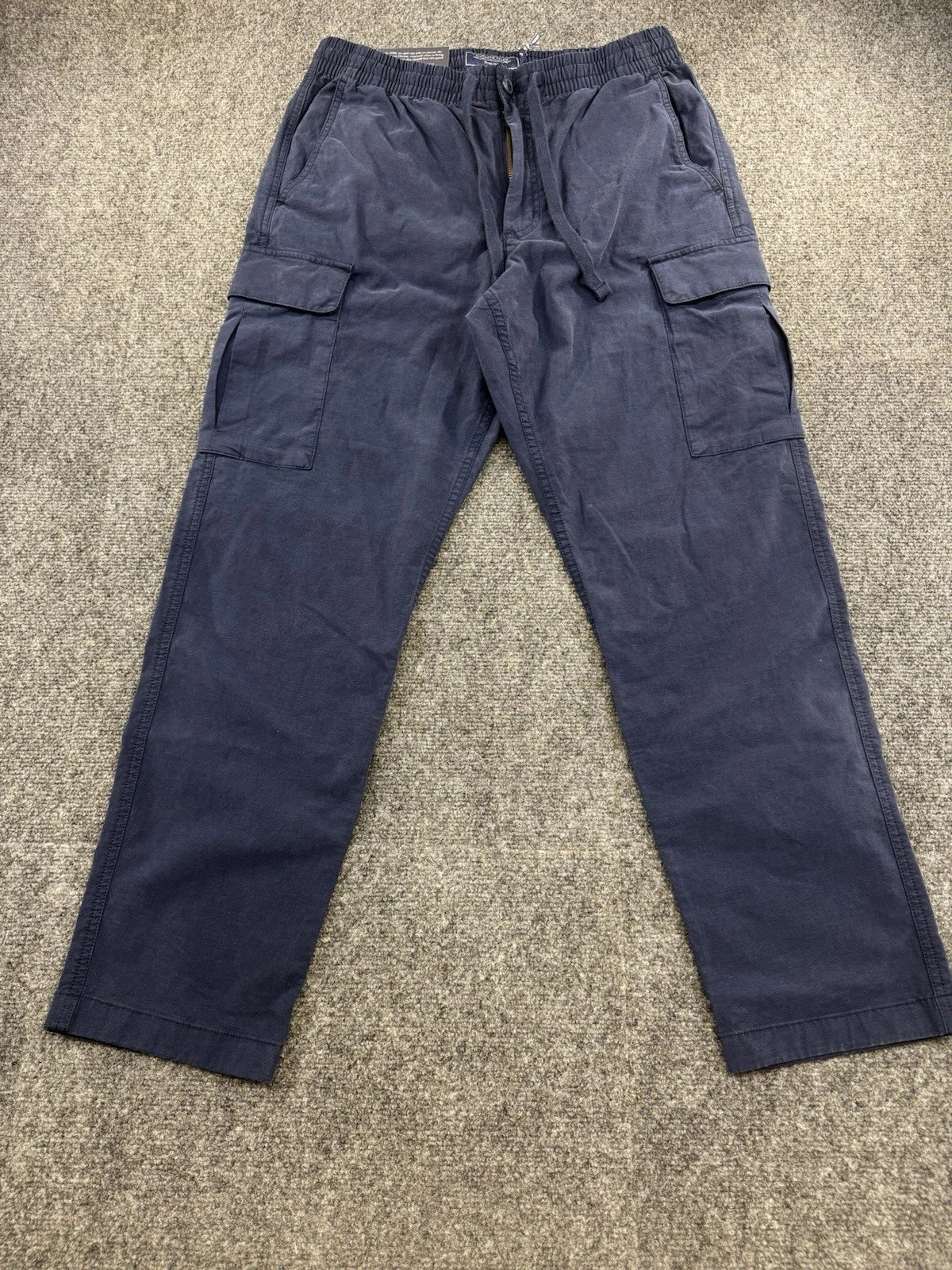 Vineyard Vines Cargo Pants Mens S Navy Blue Drawstring Straight Leg Cotton