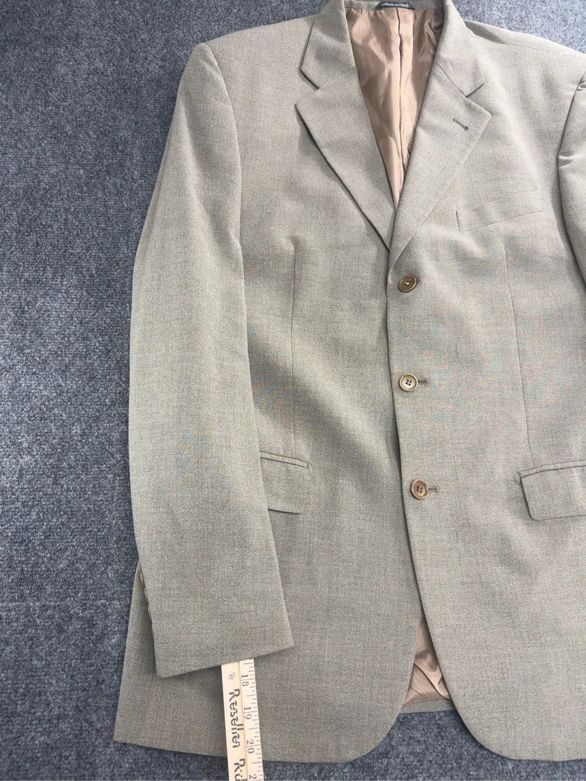 Lamberti Made in Italy Mens Sport Coat Blazer Gray 3 Button Long Tailored