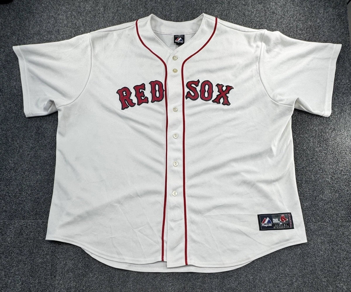 Boston Red Sox Jersey Mens 3XL White Majestic Blank Back MLB Baseball