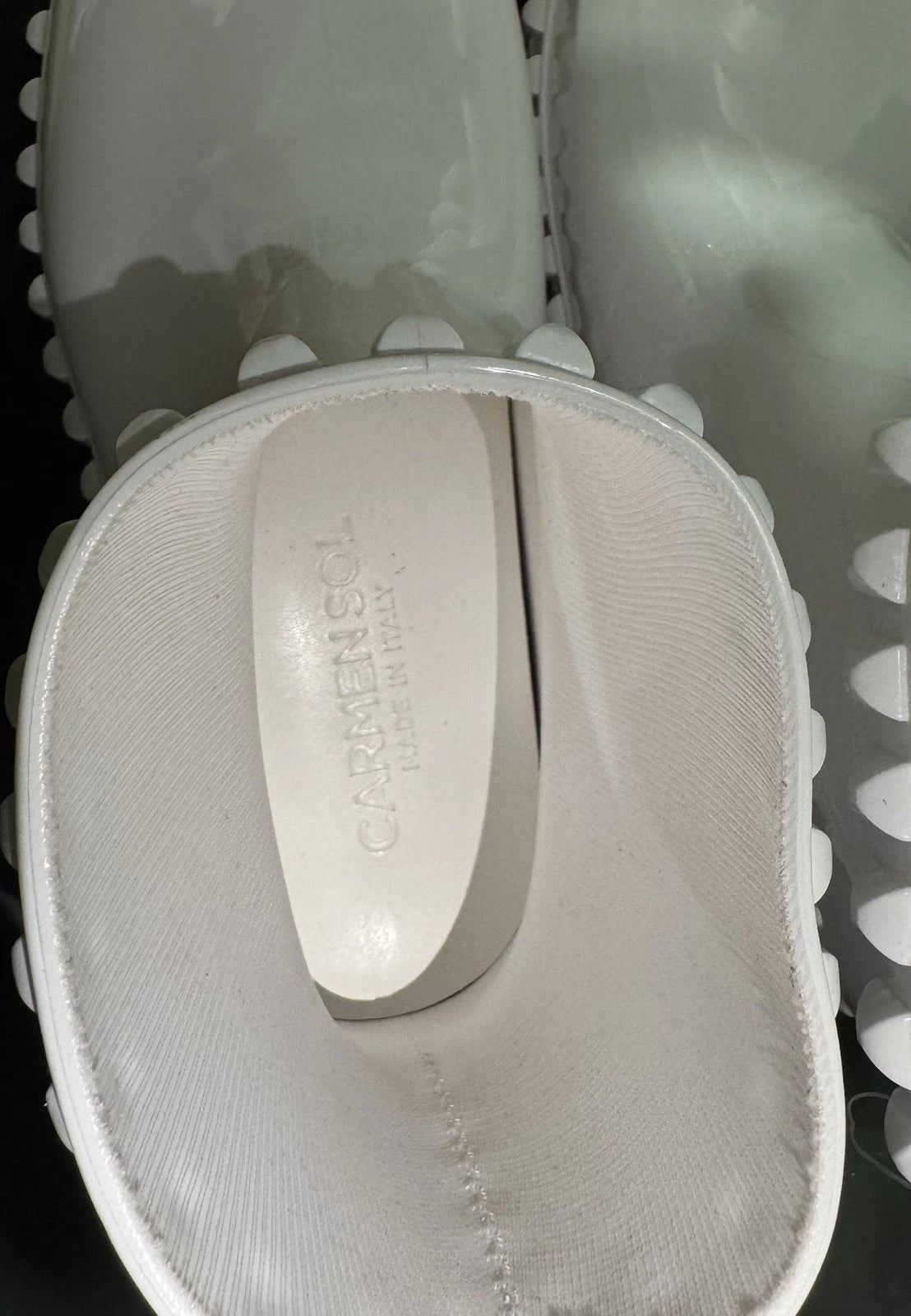 Carmen Sol Graziano Jelly Rain Boots Women’s 6 White Studded Italy BNWOT