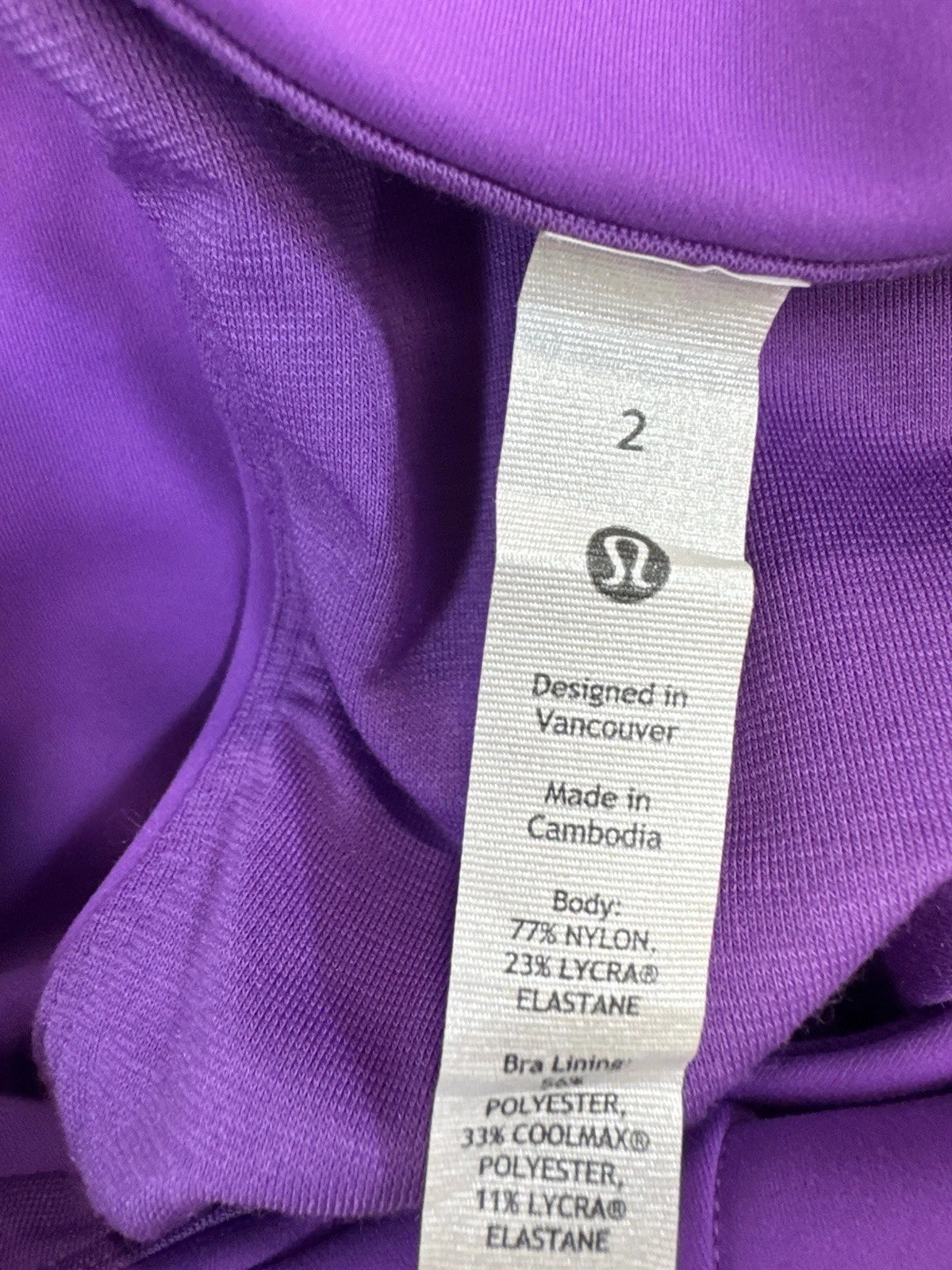 Lululemon Cool Racerback Tank Top Womens 2 Purple Sleeveless