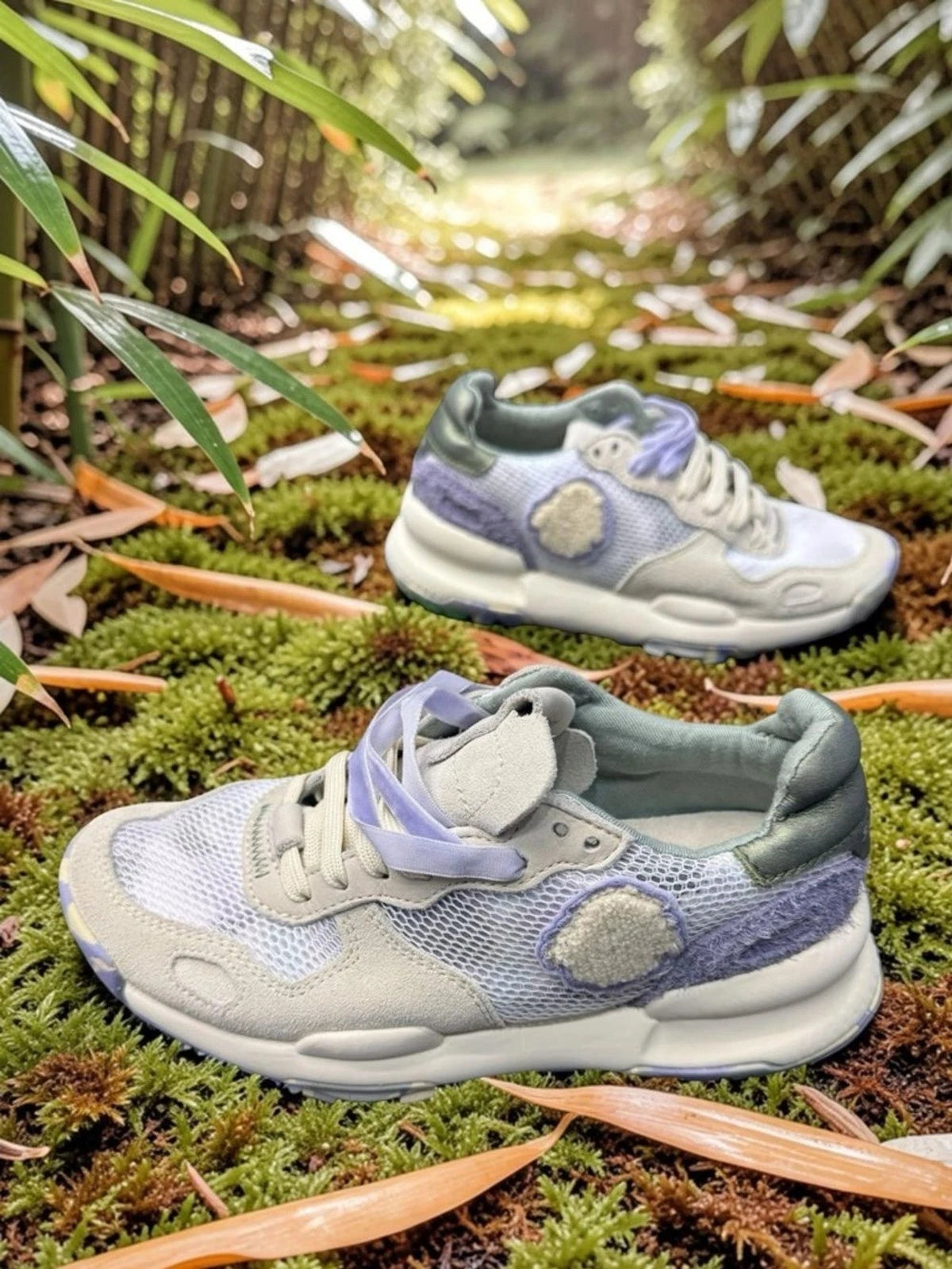 Satorisan Chacrona Womens 5.5 Ecru Lilac Sneakers BNWB Comfort EU36