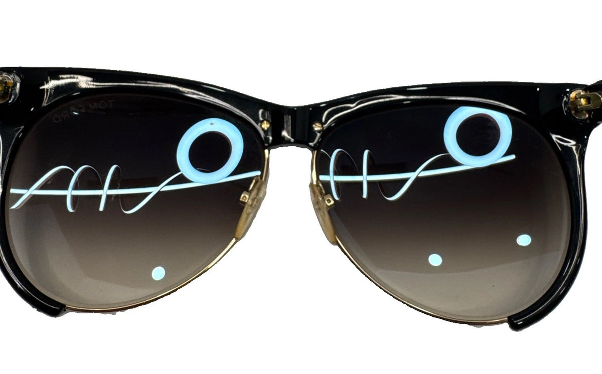 Tom Ford Leona TF365 01G Sunglasses Black Gold Gradient 59-12-140