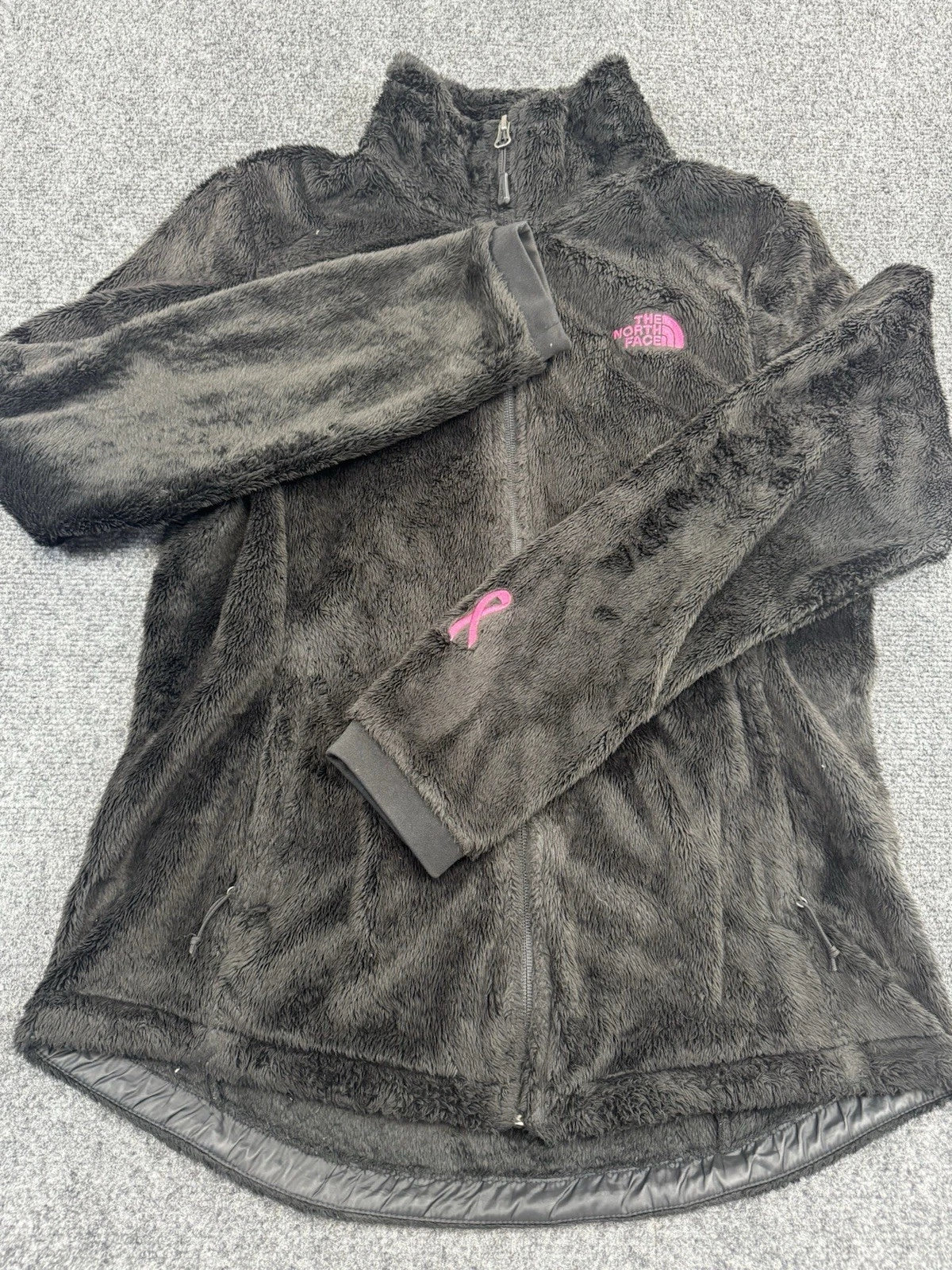 The North Face Fleece Jacket Womens M Black Pink Ribbon Breast Cancer