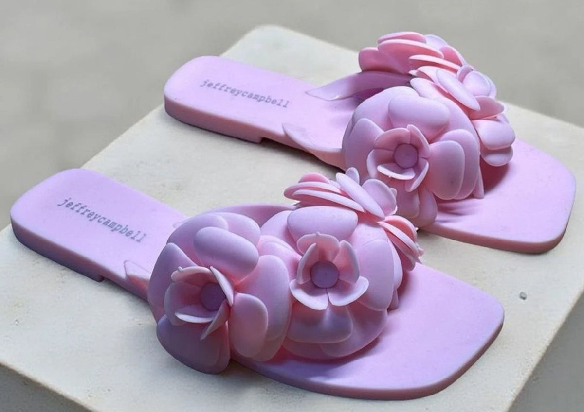 Jeffrey Campbell Bobble Gum Floral Sandals, Women's 6.5, Pink (EUC)