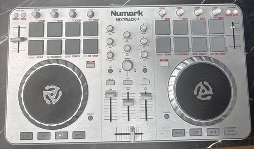 Numark Mixtrack II 2-Deck DJ Controller 16 Pads USB Filter Pitch Control Silver