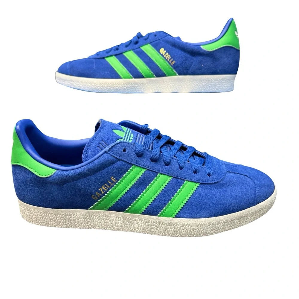 Adidas Gazelle Royal Blue Green Mens 9.5 BNIB Suede Classic Retro Sneakers
