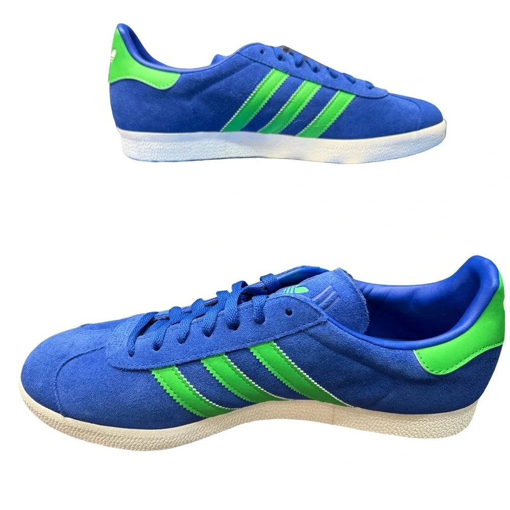 Adidas Gazelle Royal Blue Green Mens 9.5 BNIB Suede Classic Retro Sneakers