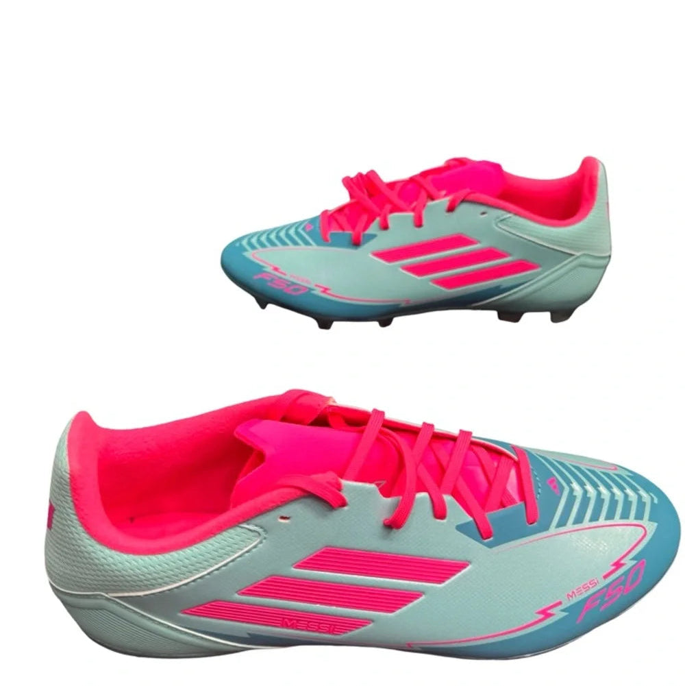 Adidas F50 League Messi FG MG Cleats Mens 10.5 Flash Aqua Soccer Boots BNWOB