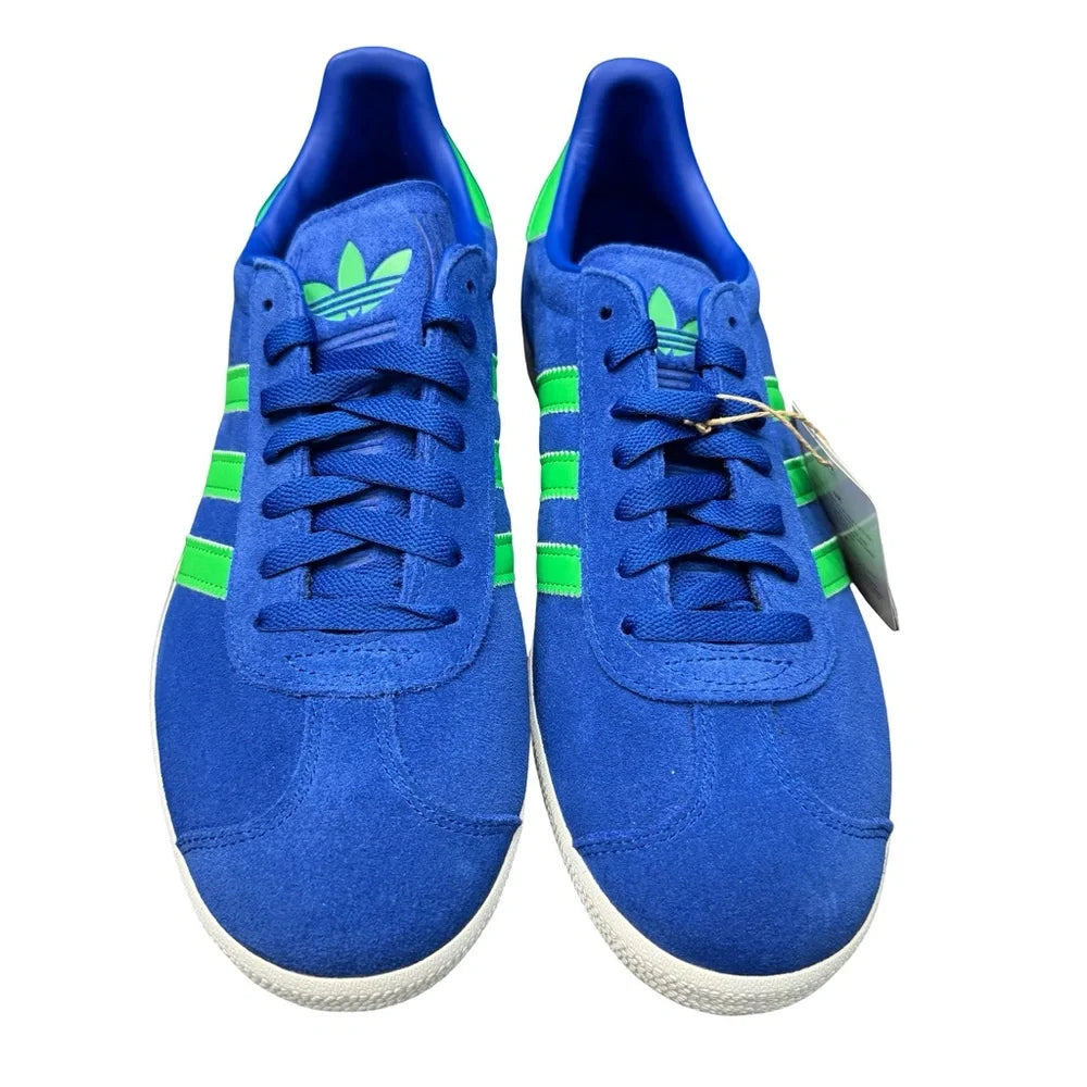 Adidas Gazelle Royal Blue Green Mens 9.5 BNIB Suede Classic Retro Sneakers