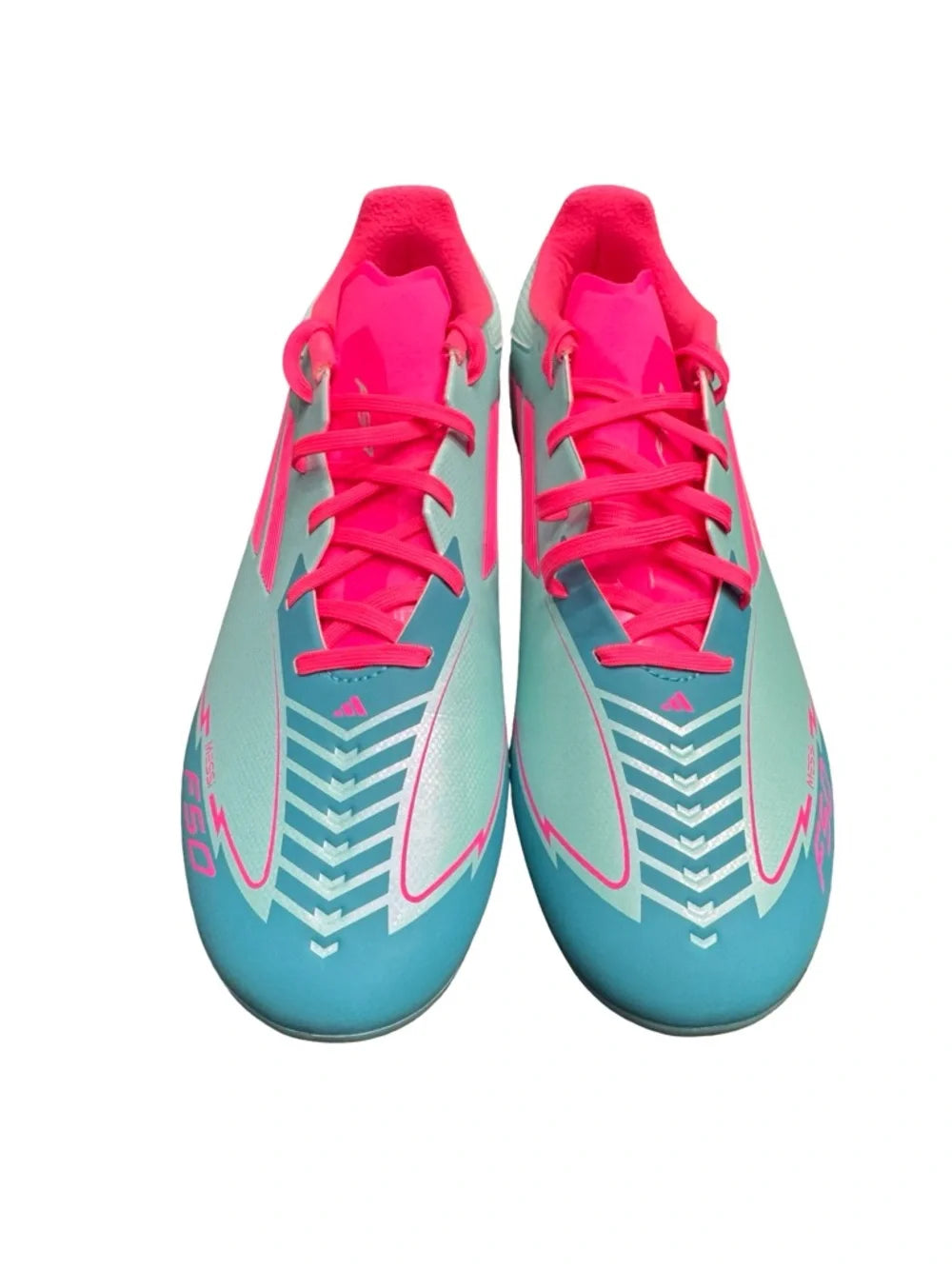 Adidas F50 League Messi FG MG Cleats Mens 10.5 Flash Aqua Soccer Boots BNWOB