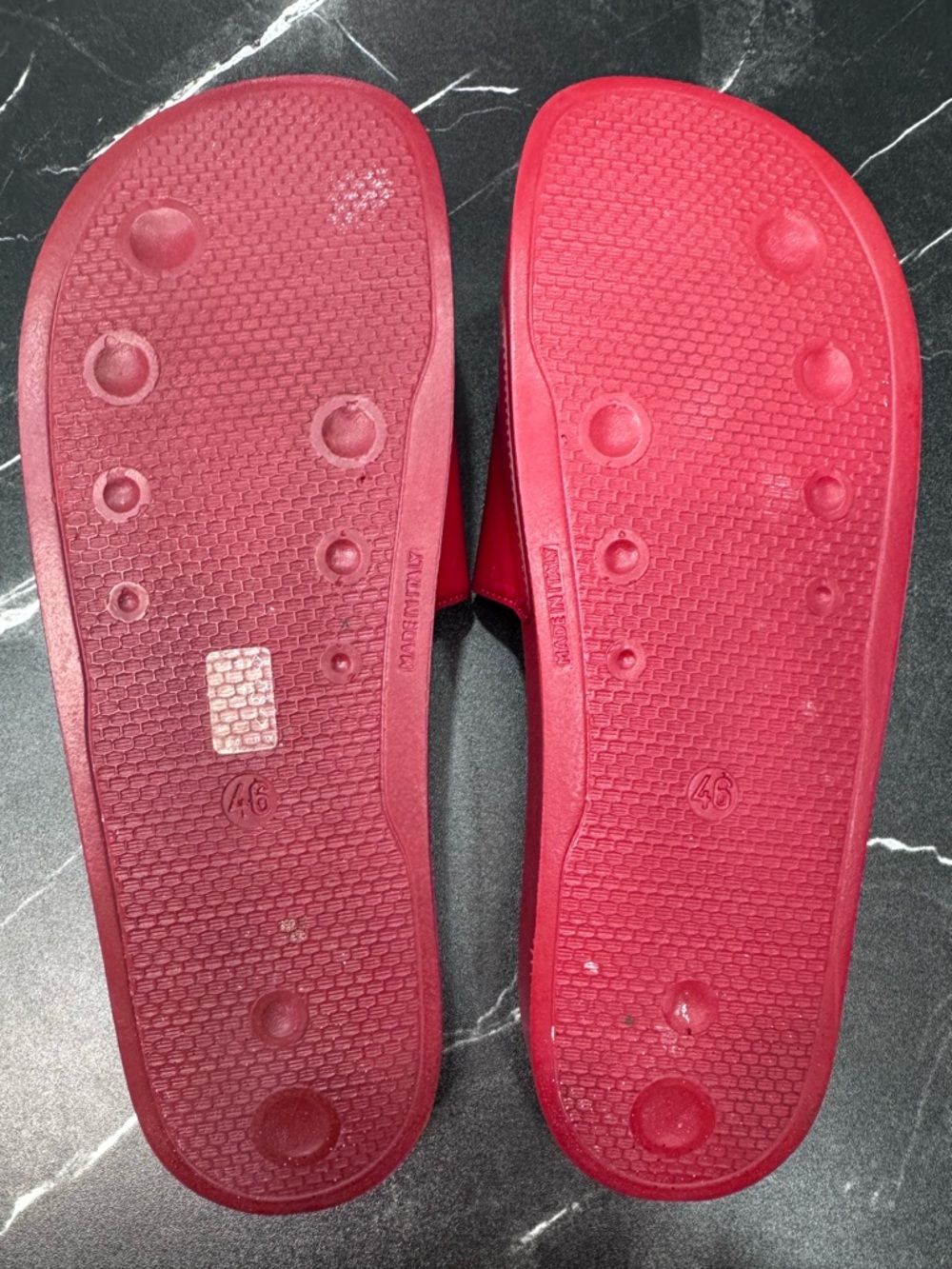 Giuseppe Zanotti Brett Zipp Red Patent Slides Mens 46 US12 Luxury EUC