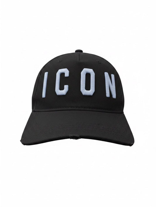 DSQUARED2 Black ICON Baseball Cap White Logo Hat BNWT