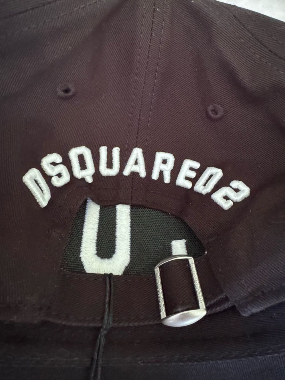 DSQUARED2 Black ICON Baseball Cap White Logo Hat BNWT