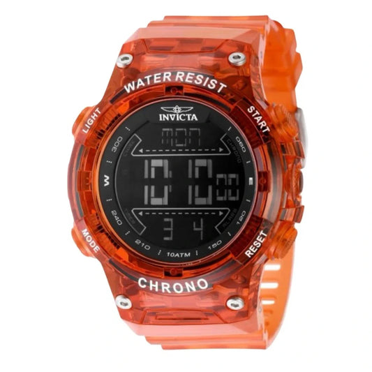 Invicta Chrono Digital Watch Mens Orange Water Resistant BNIB Sport Wristwatch