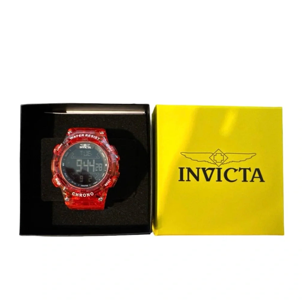 Invicta Chrono Digital Watch Mens Orange Water Resistant BNIB Sport Wristwatch
