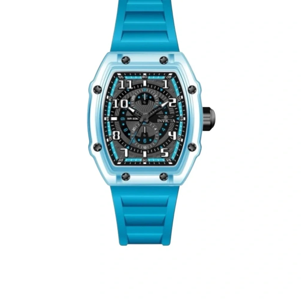 Invicta Racing 48716 Blue Quartz Watch 48.5mm Silicone Band Mens BNIB Sport