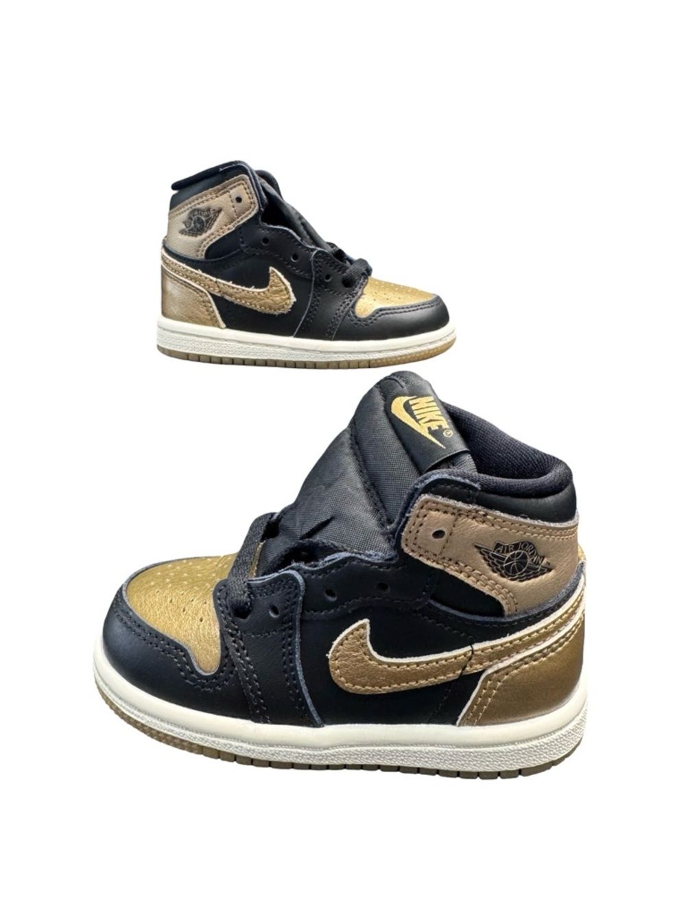 Nike Air Jordan 1 Retro High Toddler 6C Black Gold Deadstock Kids Sneakers