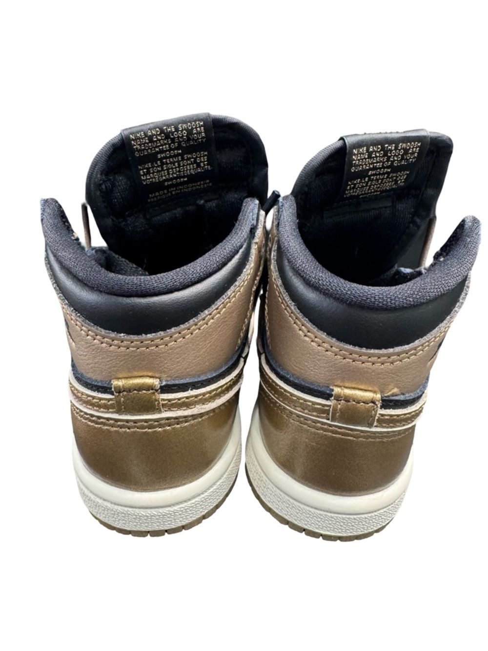 Nike Air Jordan 1 Retro High Toddler 6C Black Gold Deadstock Kids Sneakers