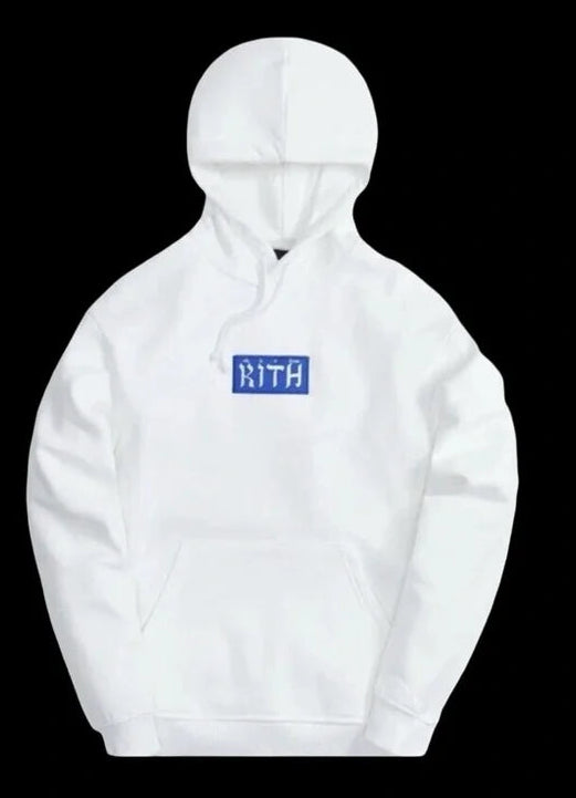 Kith Hebrew Script Box Logo Hoodie White Small BNWT Limited Drop Rare Heat