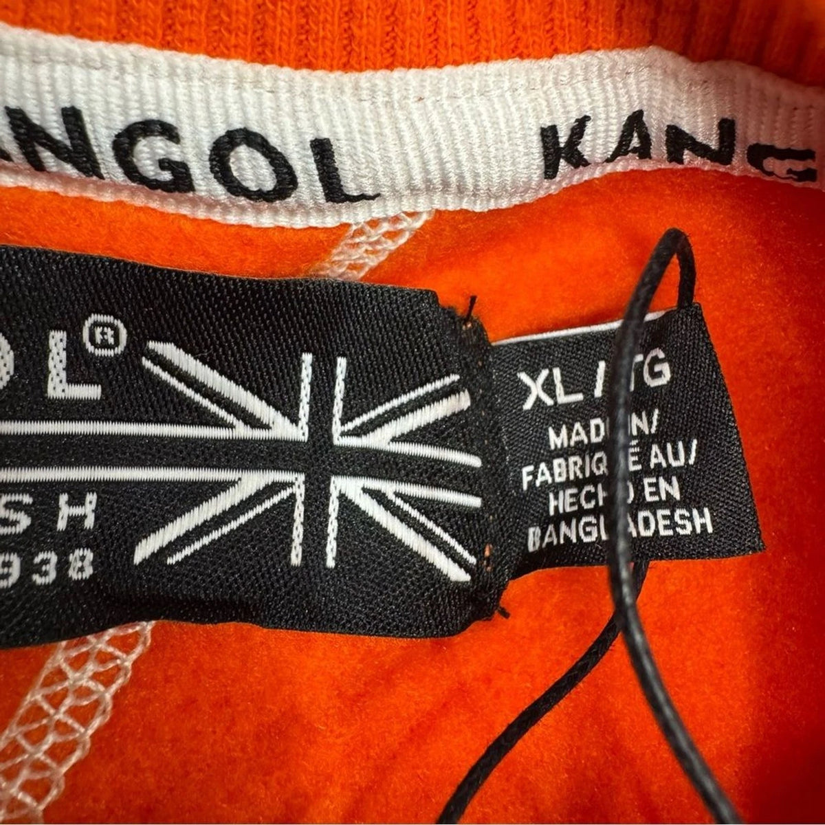 Kangol Men’s Crewneck Sweater XL Orange Logo Streetwear Pullover BNWT