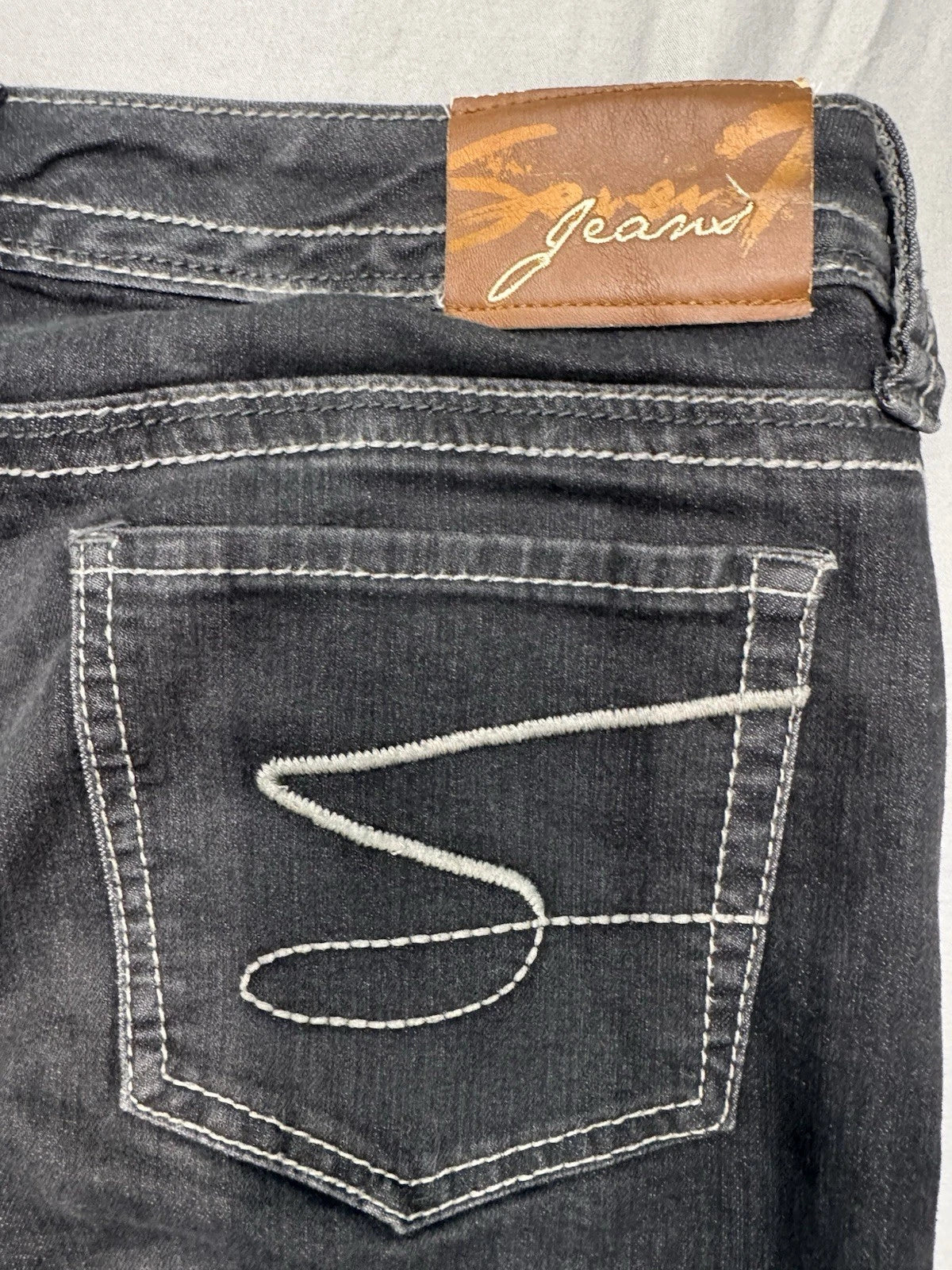 Seven For All Mankind Charcoal Bootcut Jeans Women's 14 White Stitching EUC