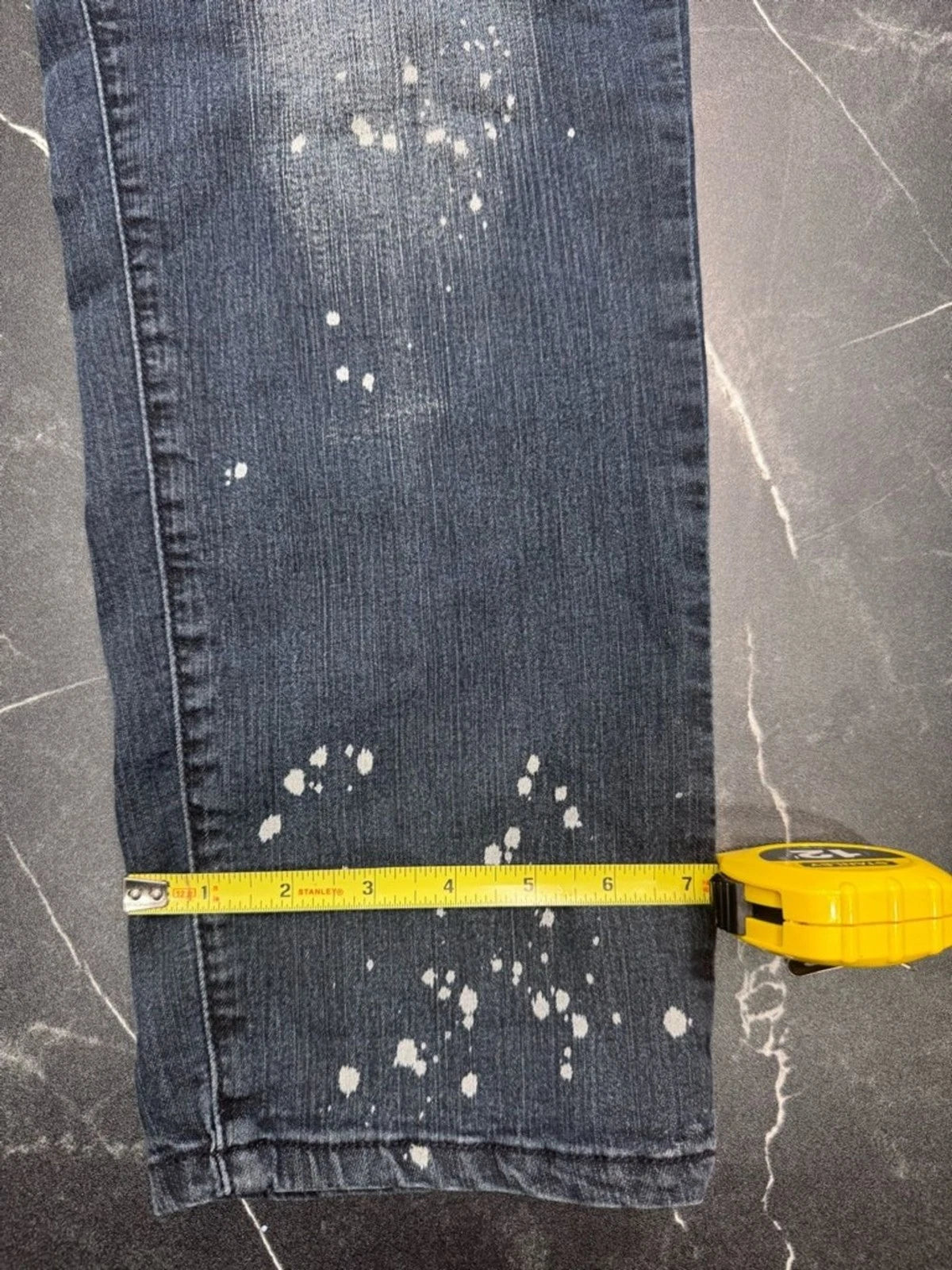 ZCO Blue Paint Splash Cropped Jeans Juniors 13 High Rise Distressed Denim