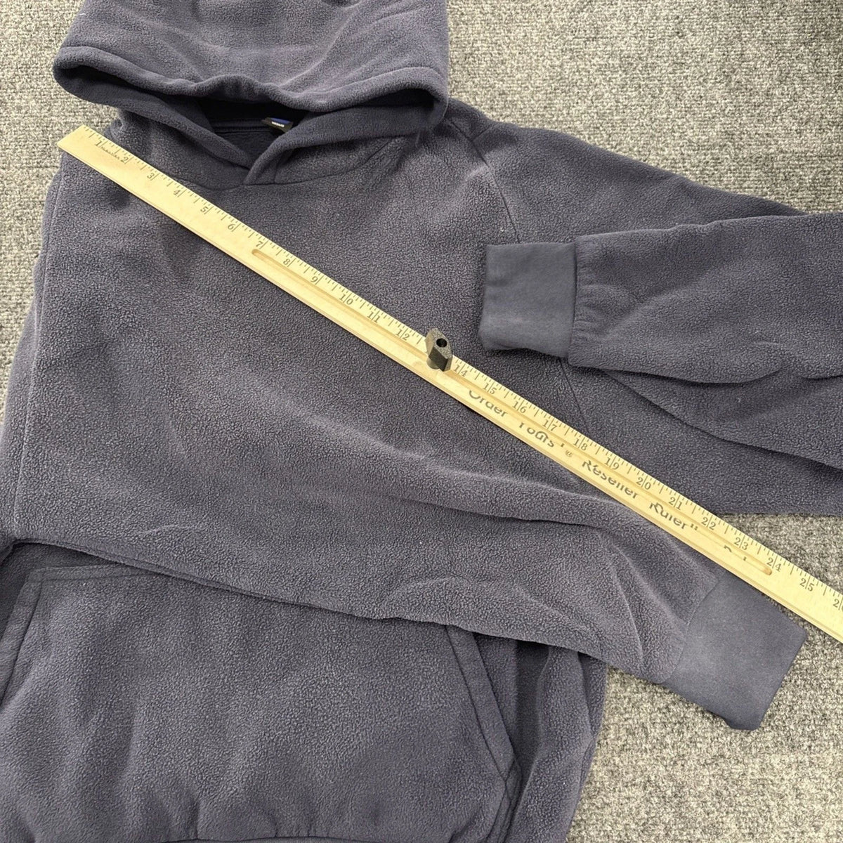 YZY Yeezy Polar Fleece Hoodie Medium Navy Blue Faded Oversized Pullover
