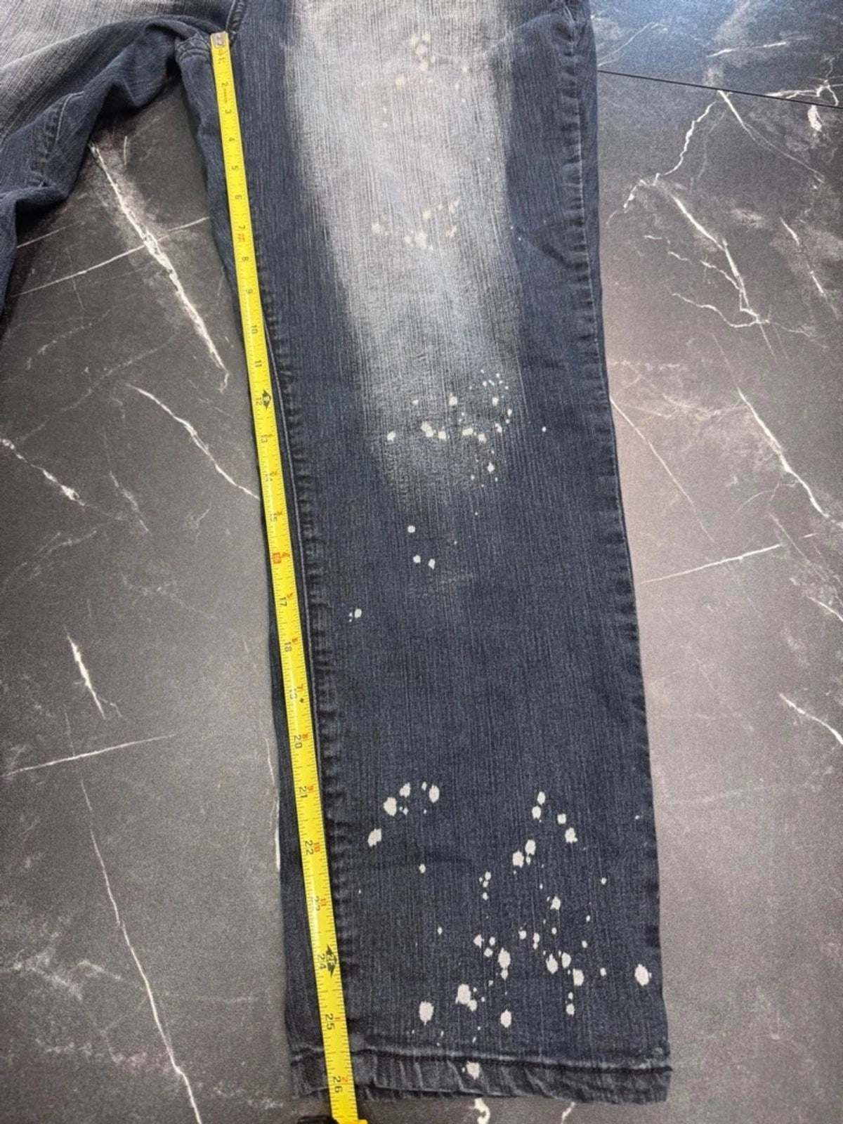 ZCO Blue Paint Splash Cropped Jeans Juniors 13 High Rise Distressed Denim