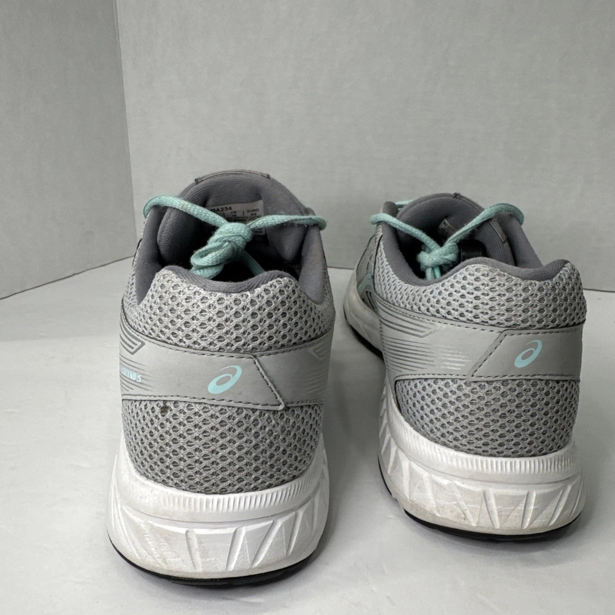 ASICS GEL-Contend 5 Women’s Size 10 Gray Aqua Running Walking Shoes 1012A234