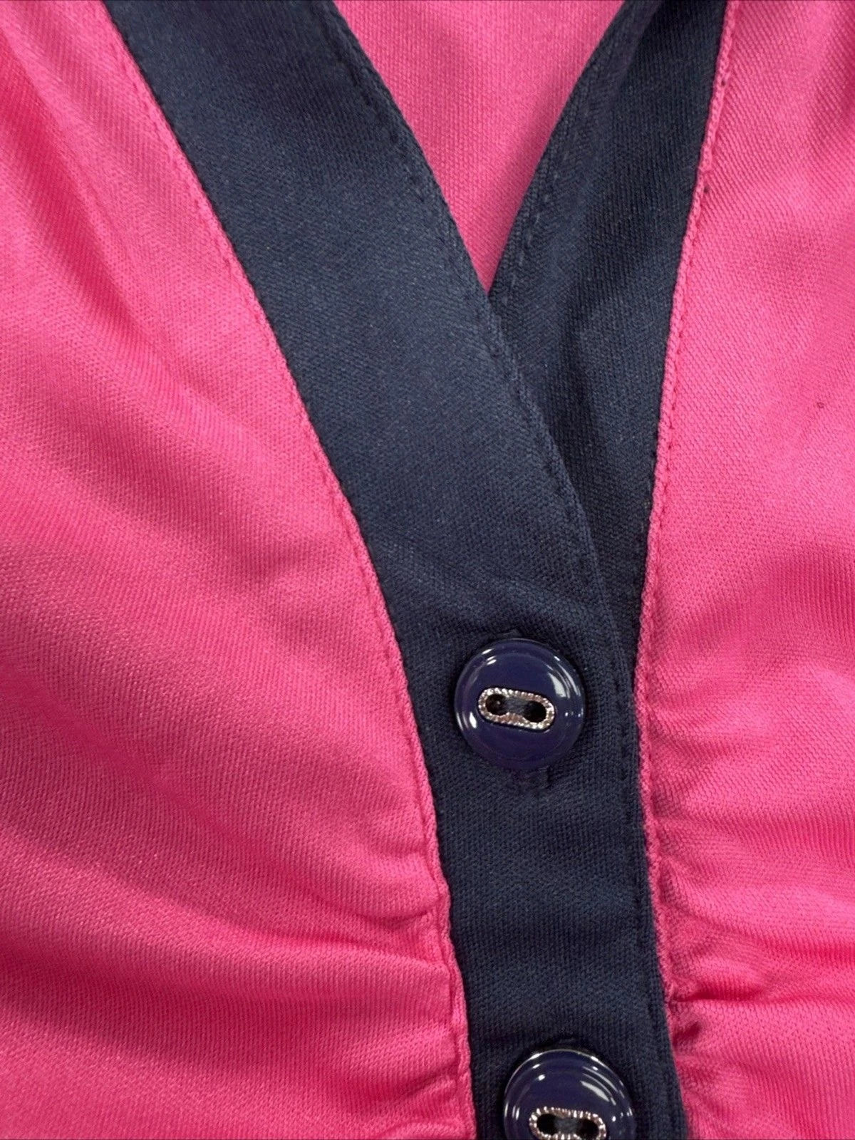 Greg Norman ML75 Play Dry Golf Polo Women Small Bright Pink Navy Ruched NWT