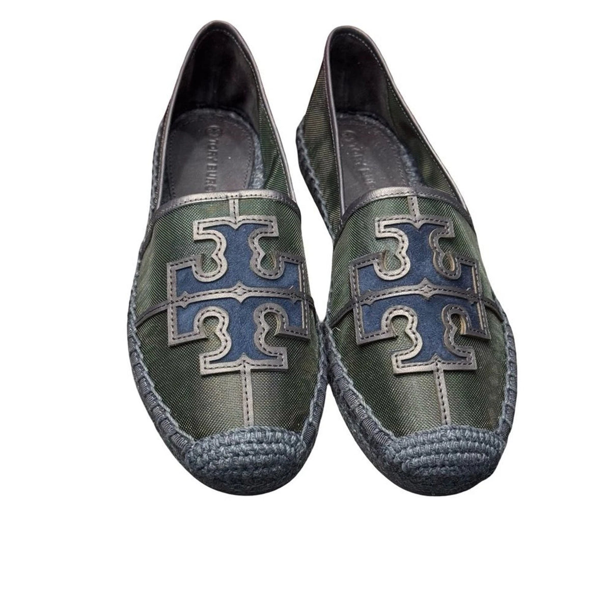 Tory Burch Ines Espadrille Loafers Women’s 6 Malachite Navy BNIB