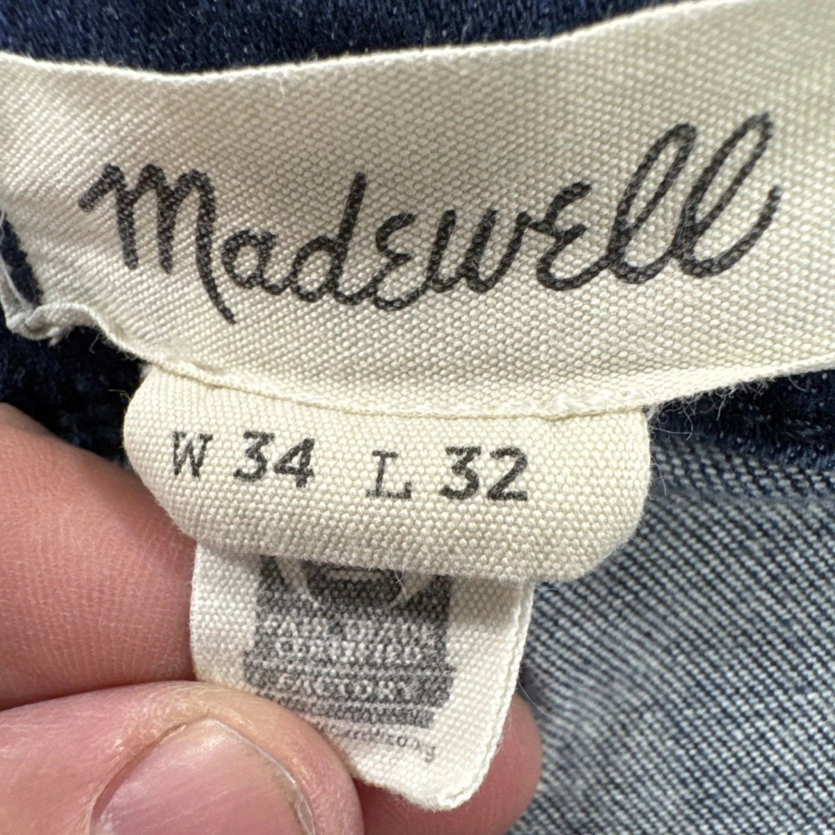 Madewell Men’s Slim Straight Jeans 34x32 Dark Wash Stretch Denim Premium