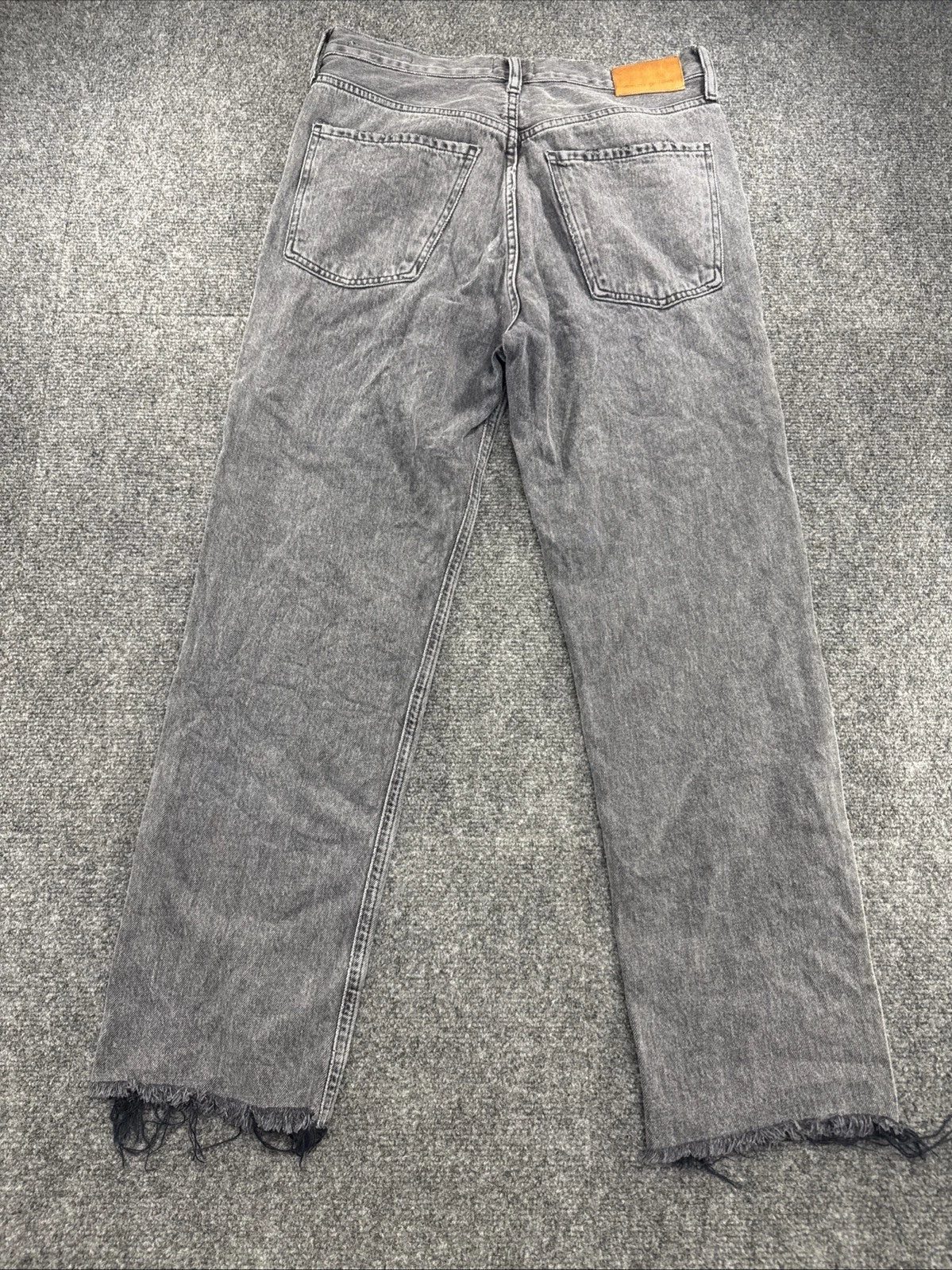 Citizens of Humanity Daphne Crop Womens 27 Gray High Rise Straight Raw Hem Jeans