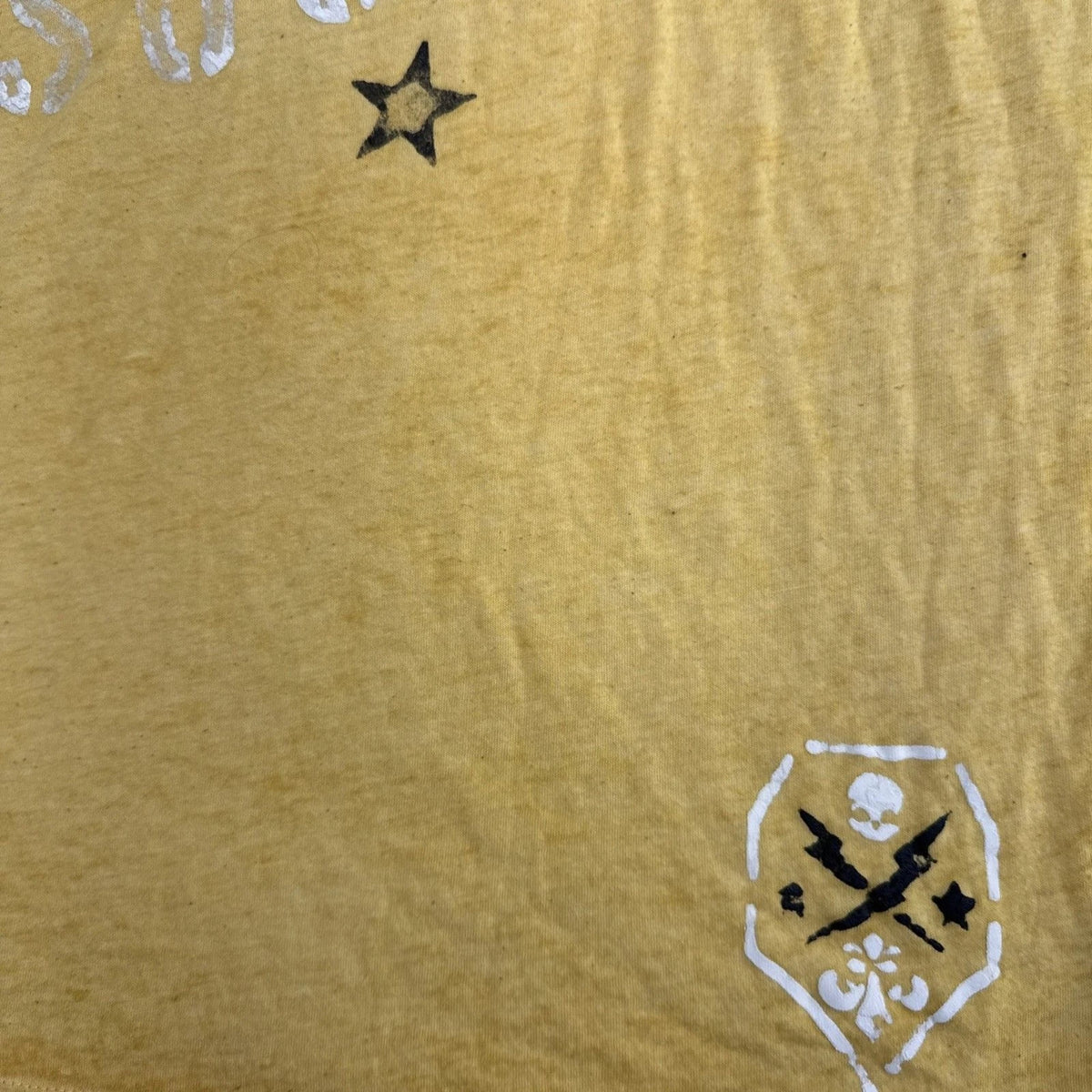 Affliction Lost Souls Men's XXL Yellow Graphic Biker Y2K T-Shirt