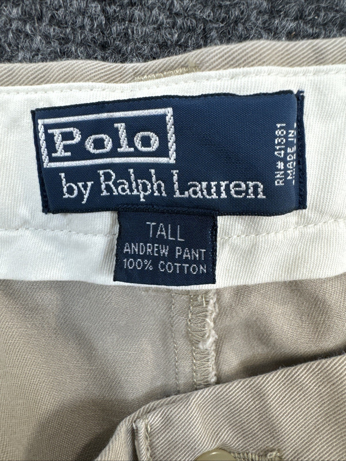Vintage Polo Ralph Lauren Andrew Pants Men 38x30 Khaki Pleated Chino 90s