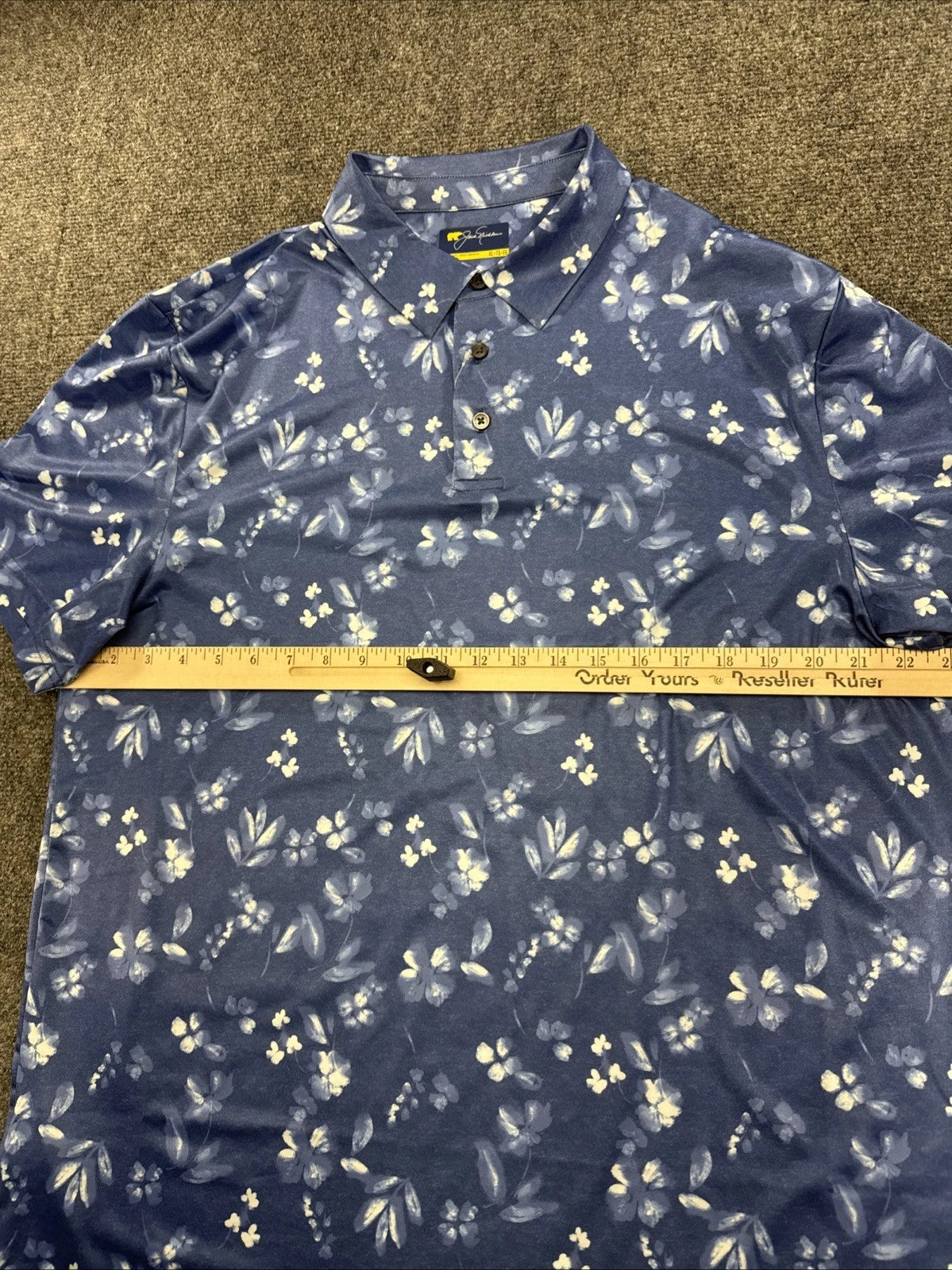 Jack Nicklaus JNKSG000 Floral Golf Polo Men’s XL True Navy NWT