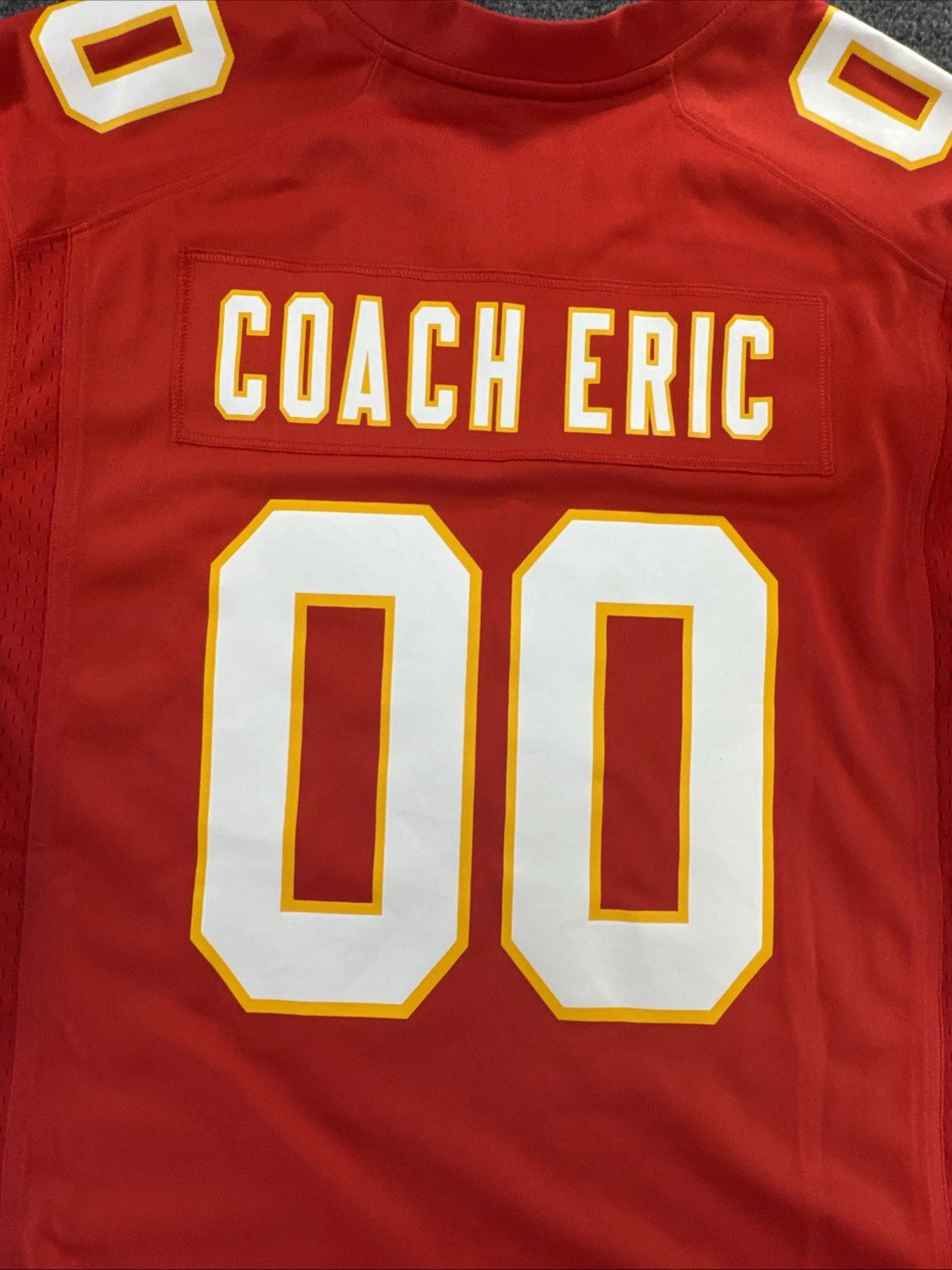 Nike Kansas City Chiefs NFL Custom Coach Eric #00 Red Jersey Mens XL