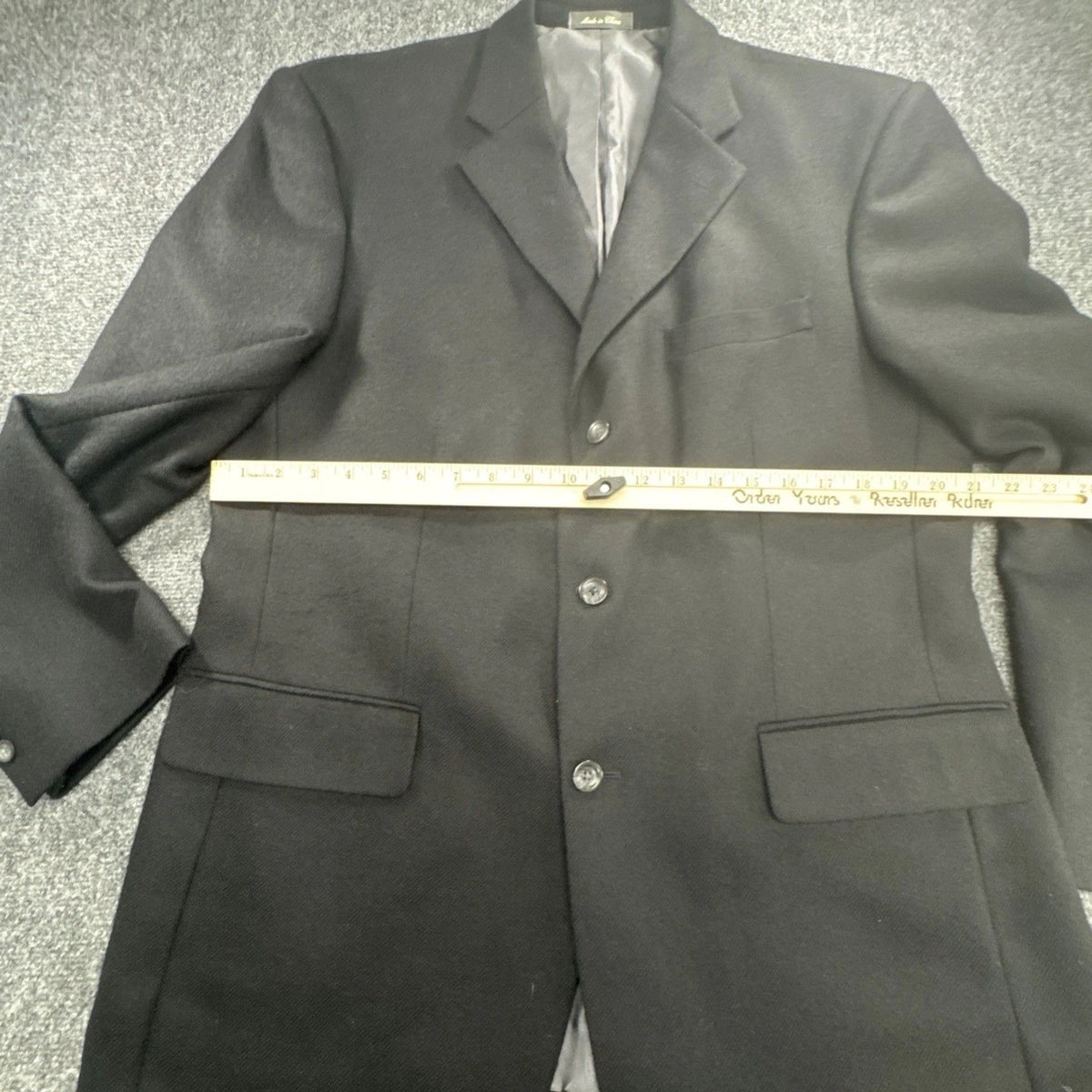 Oscar de la Renta Mens 42R Black 100% Wool Blazer Sport Coat 3 Button