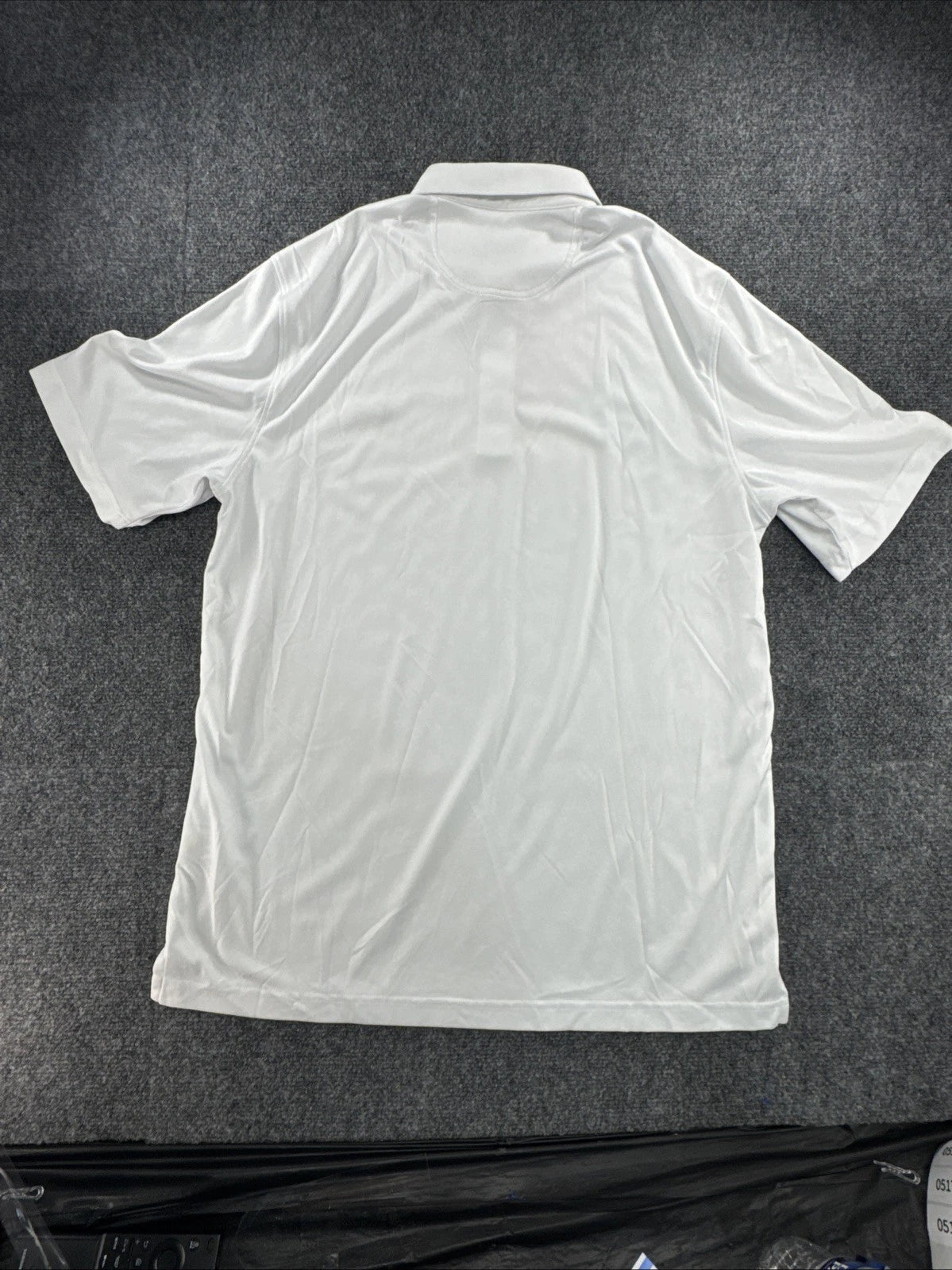 Greg Norman Play Dry Golf Polo Men’s M White Geometric Shark Performance Shirt