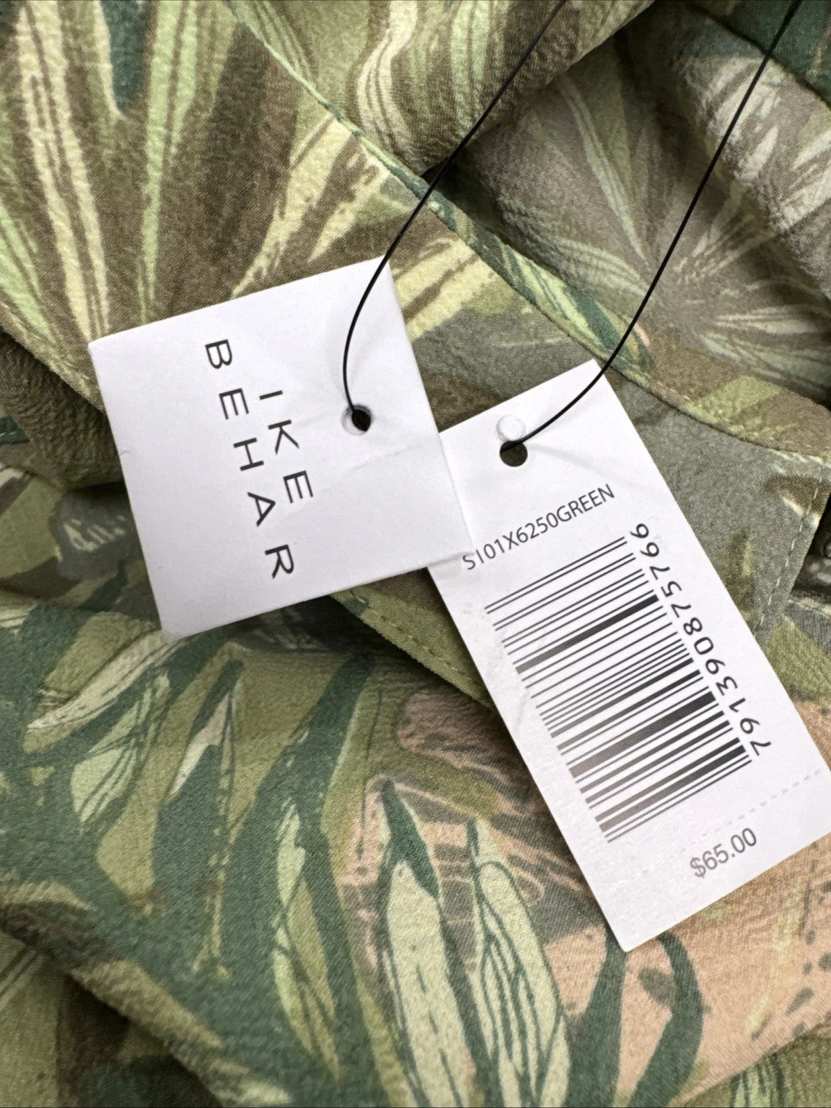 Ike Behar Shirt Mens XXL Tropical Floral Palm Hawaiian Resort Green NWOT