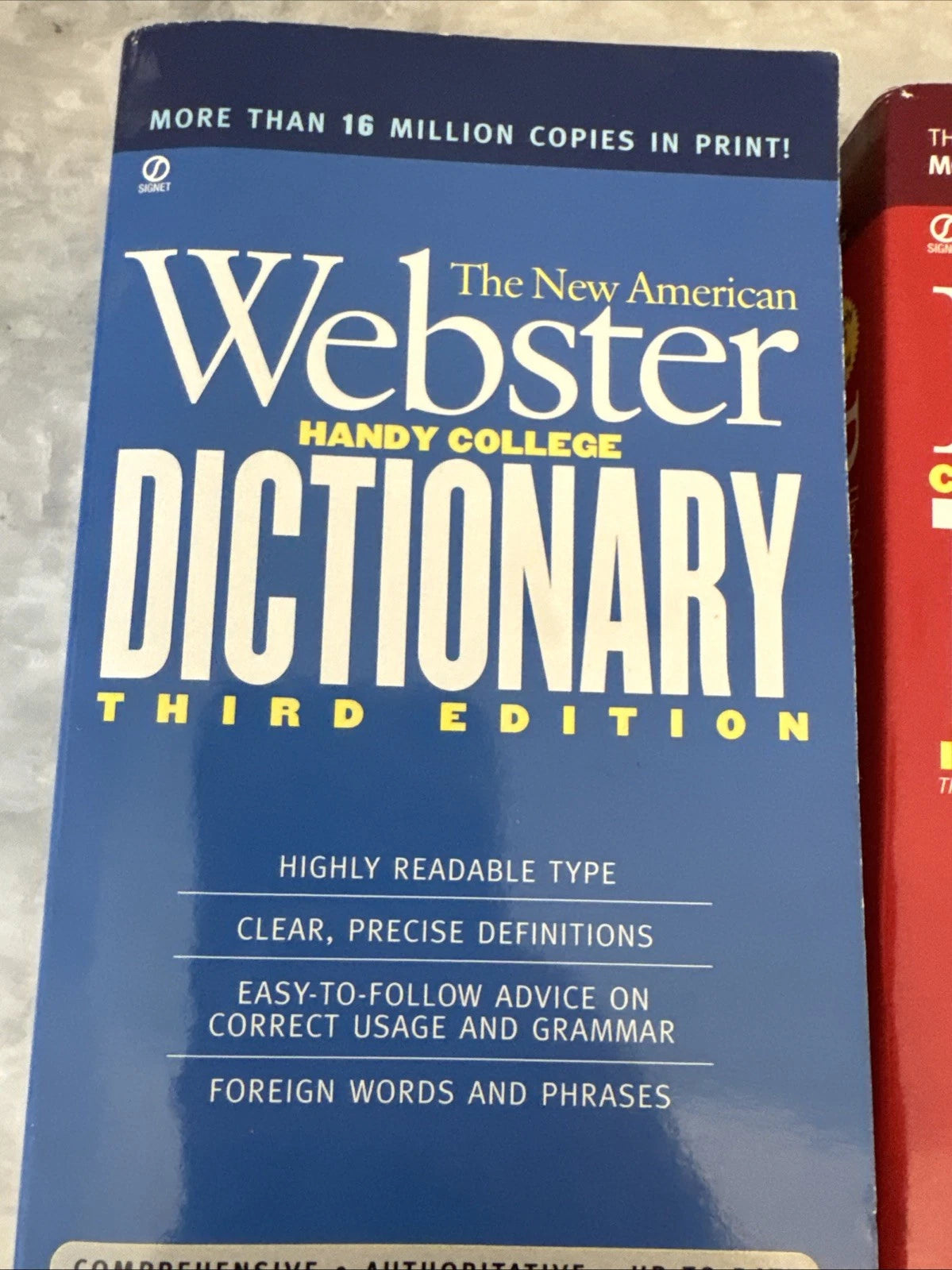 Webster Dictionary Roget’s Thesaurus Reference Book Set 3 College Editions