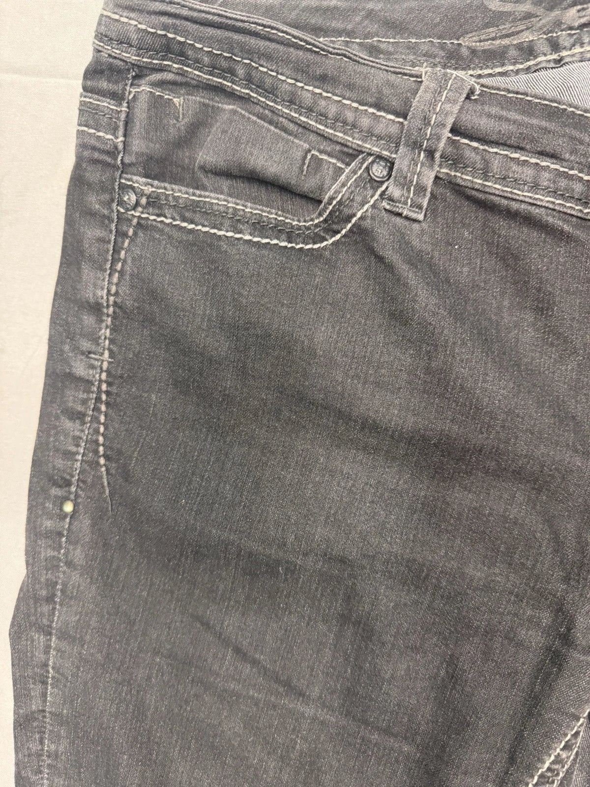 Seven For All Mankind Charcoal Bootcut Jeans Women's 14 White Stitching EUC